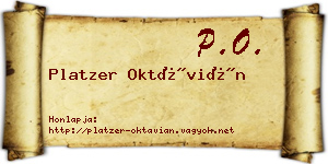 Platzer Oktávián névjegykártya